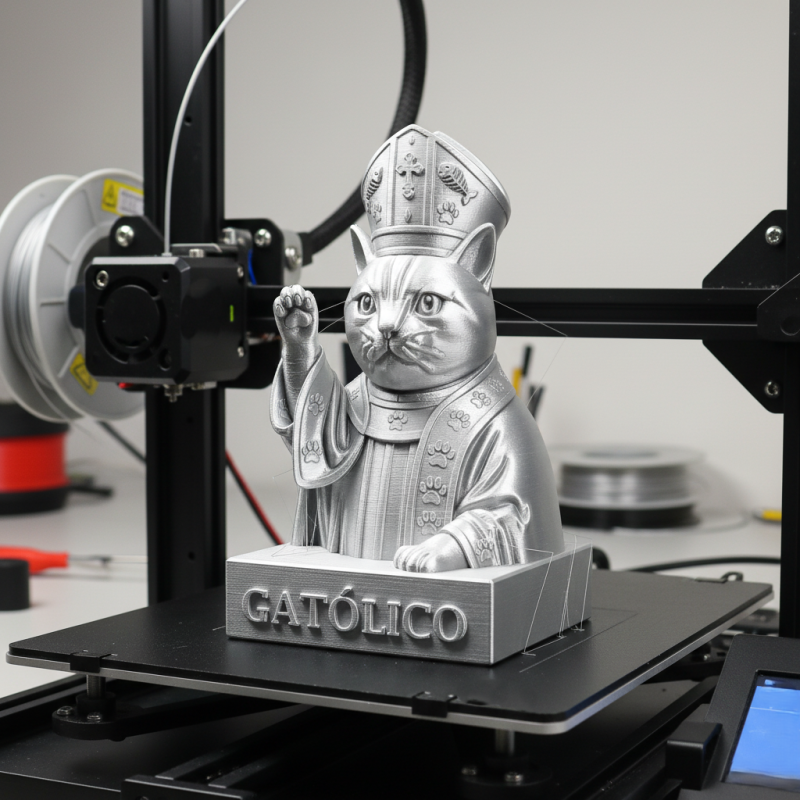 Bust of a Catholic - cute religious CAT 3D Baskı Modeli .c4d .max .obj .3ds .fbx .stl .blend 