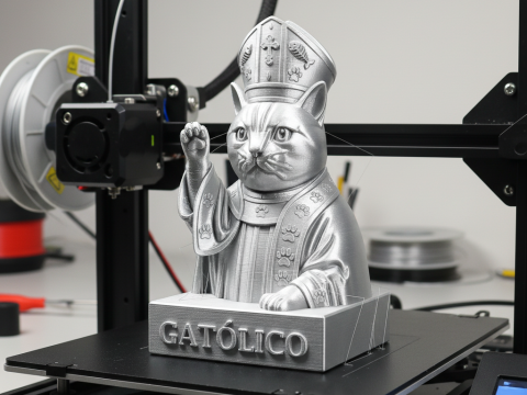 Bust of a Catholic - cute religious CAT 3D Print Model