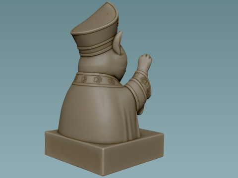 Bust of a Catholic - cute religious CAT 3D Baskı Modeli