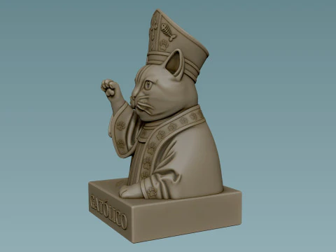 Busto de um cat&oacute;lico - lindo GATO religioso Modelo de Impressão 3D