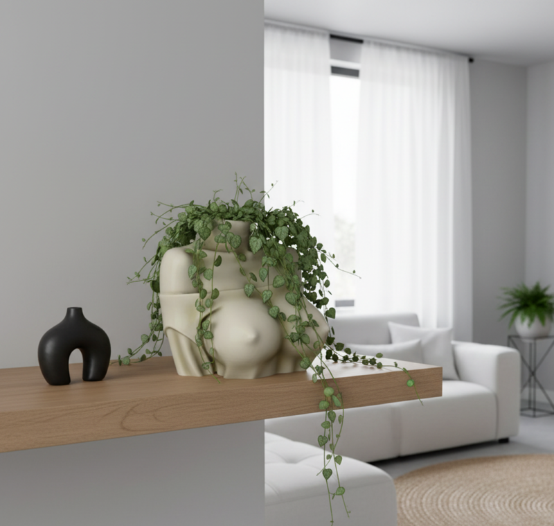 Decorative art woman bust Planter 3D Print Model .c4d .max .obj .3ds .fbx .stl .blend