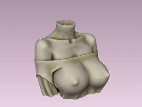 Decorative art woman bust Planter 3D Print Model