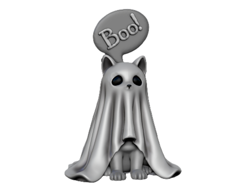 Halloween Boo cute Ghost Cat Modello di stampa 3D