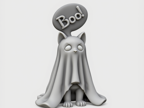Halloween Boo cute Ghost Cat Modello di stampa 3D
