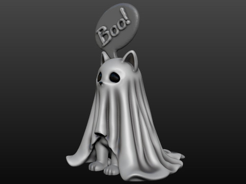 Halloween Boo cute Ghost Cat Modello di stampa 3D