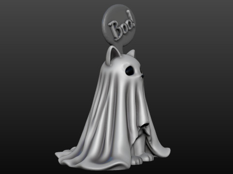 Halloween Boo cute Ghost Cat Modello di stampa 3D