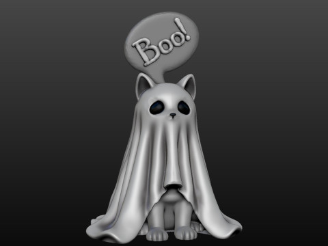 Halloween Boo cute Ghost Cat Modello di stampa 3D