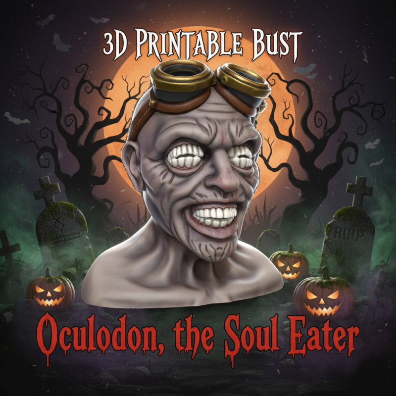 Oculodon the Soul Eater 3D Printed Horror Bust 3Dプリントモデル .c4d .max .obj .3ds .fbx .stl .blend 