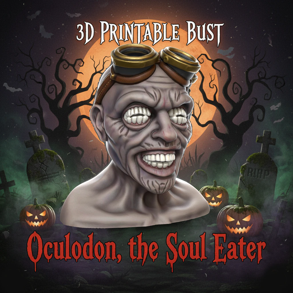 Oculodon the Soul Eater 3D Printed Horror Bust 3D Print Model .c4d .max .obj .3ds .fbx .stl .blend 