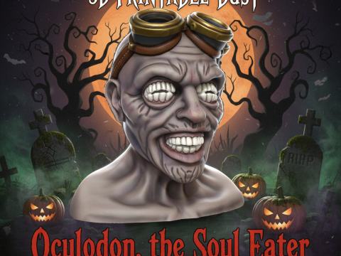 Oculodon the Soul Eater 3D Printed Horror Bust Model Cetak 3D