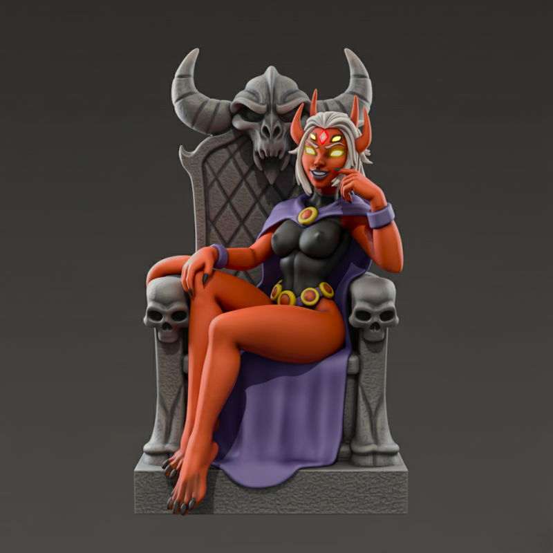 Raven Daemon Queen Figurine for 3d print Modèles 3D en vedette .c4d .max .obj .3ds .fbx .stl .blend 