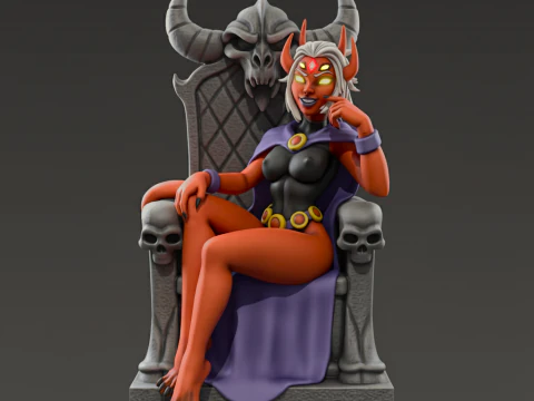 Estatueta Raven Daemon Queen para impress&atilde;o 3D Modelo de Impressão 3D