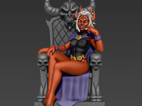 Raven Daemon Queen Figurine for 3d print Modèles 3D en vedette
