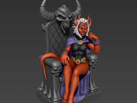 Raven Daemon Queen Figurine for 3d print Modèles 3D en vedette