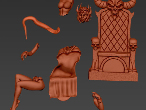 Raven Daemon Queen Figurine for 3d print Modèles 3D en vedette