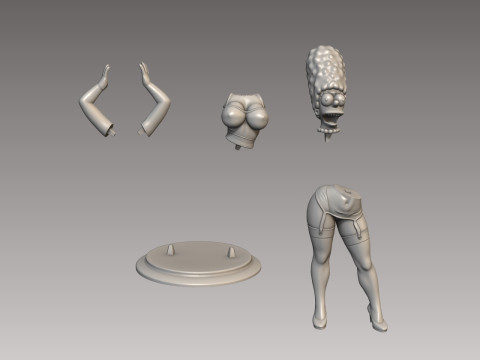 Marge Simpsons Sexy Figur 3D Druckmodell