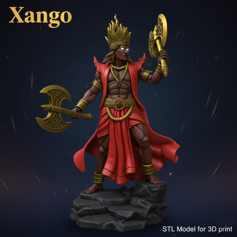 Xango God Orisha Shango - Yoruba Royal Ancestor Statue 3D Baskı Modeli .c4d .max .obj .3ds .fbx .stl .blend 