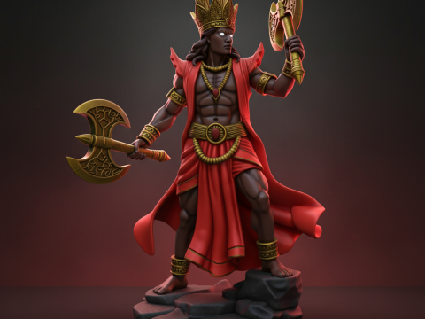 Xango God Orisha Shango - Yoruba Royal Ancestor Statue 3D Baskı Modeli