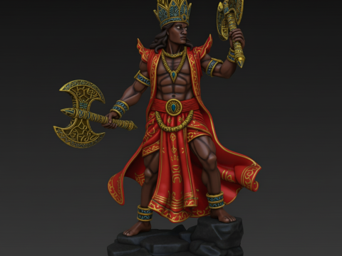 Xango God Orisha Shango - Yoruba Royal Ancestor Statue 3D Baskı Modeli