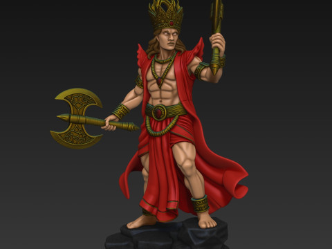 Xango God Orisha Shango - Yoruba Royal Ancestor Statue 3D Baskı Modeli