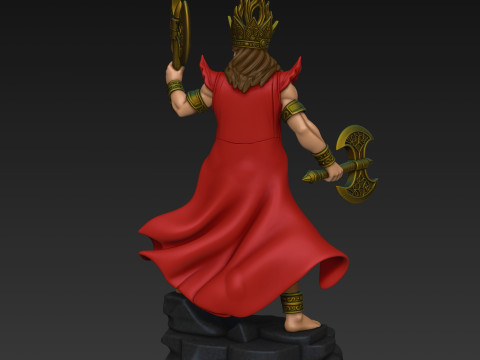 Xango God Orisha Shango - Yoruba Royal Ancestor Statue 3D Baskı Modeli