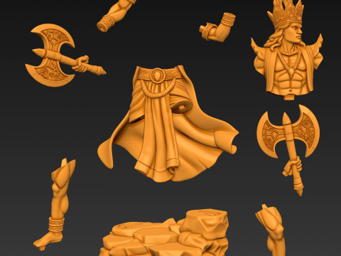 Xango God Orisha Shango - Yoruba Royal Ancestor Statue 3D Baskı Modeli