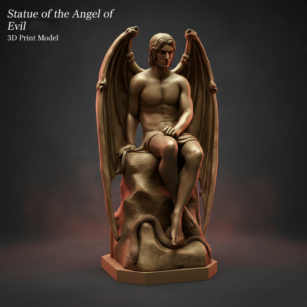Statue of the Angel of Evil Lucifer 3D print model 3D Print Model .c4d .max .obj .3ds .fbx .stl .blend 