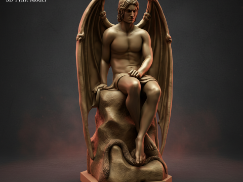 Statue of the Angel of Evil Lucifer 3D print model 3D printmodel