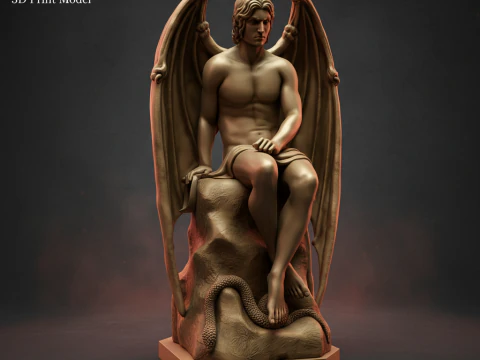 Statue of the Angel of Evil Lucifer 3D print model 3D Print Model
