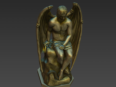 Статуя Ангела Зла Люцифера 3D друкована модель 3D Принт Модель