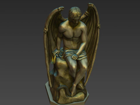 Statue of the Angel of Evil Lucifer 3D print model 3D Print Model