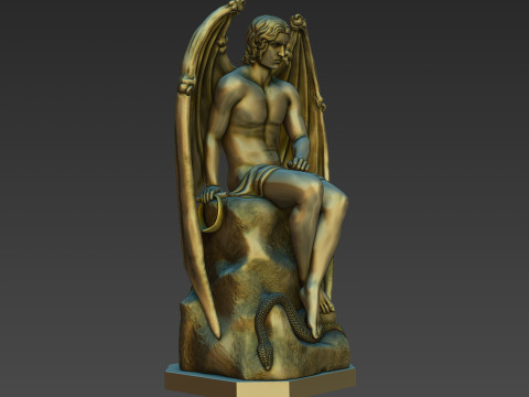 Статуя Ангела Зла Люцифера 3D друкована модель 3D Принт Модель