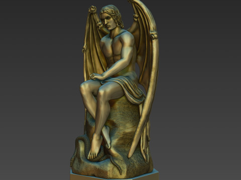 Статуя Ангела Зла Люцифера 3D друкована модель 3D Принт Модель