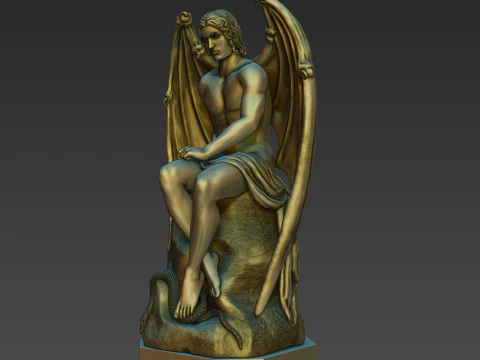 Statue of the Angel of Evil Lucifer 3D print model 3D Print Model