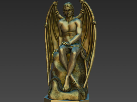 Статуя Ангела Зла Люцифера 3D друкована модель 3D Принт Модель