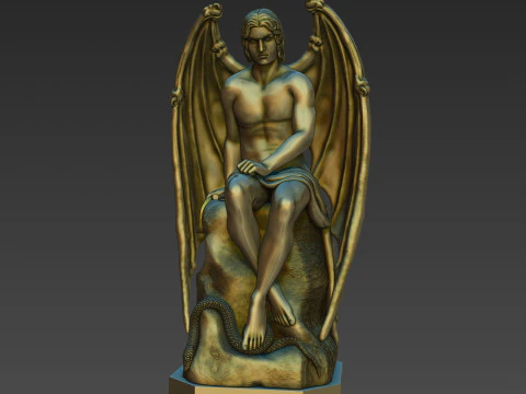 Statue of the Angel of Evil Lucifer 3D print model 3D Print Model