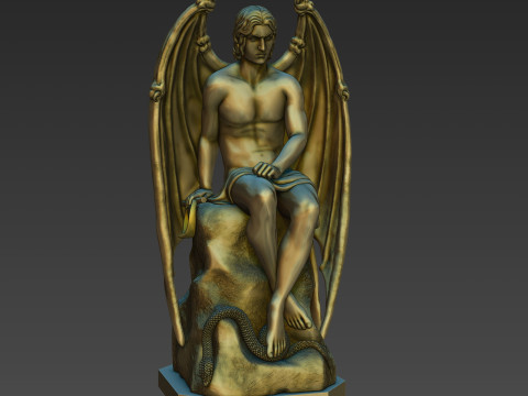 Статуя Ангела Зла Люцифера 3D друкована модель 3D Принт Модель