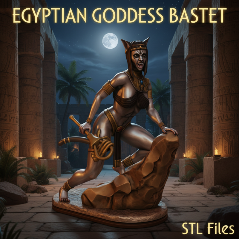 of the Egyptian goddess Bastet 3D printmodel .c4d .max .obj .3ds .fbx .stl .blend