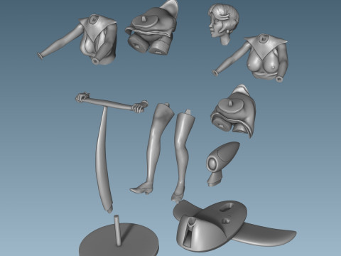 Jane Jetson figure for 3D printing and painting Model Cetak 3D