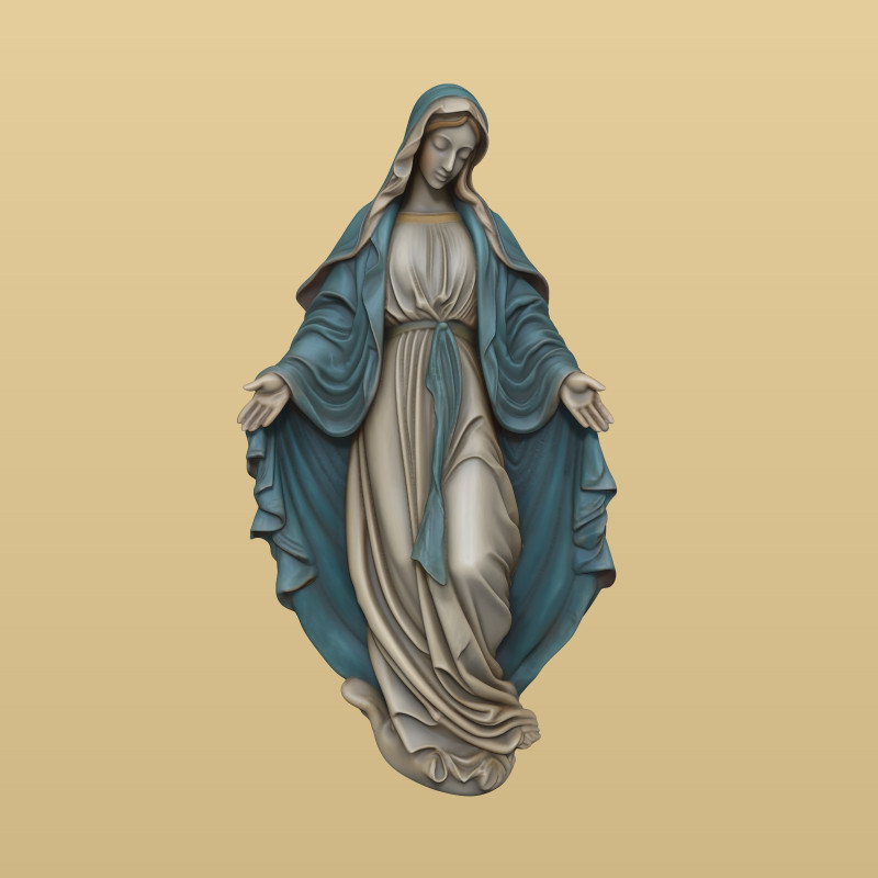 Wall ornament Virgin of the Miraculous Medal 3D print model 3D Baskı Modeli .c4d .max .obj .3ds .fbx .stl .blend 