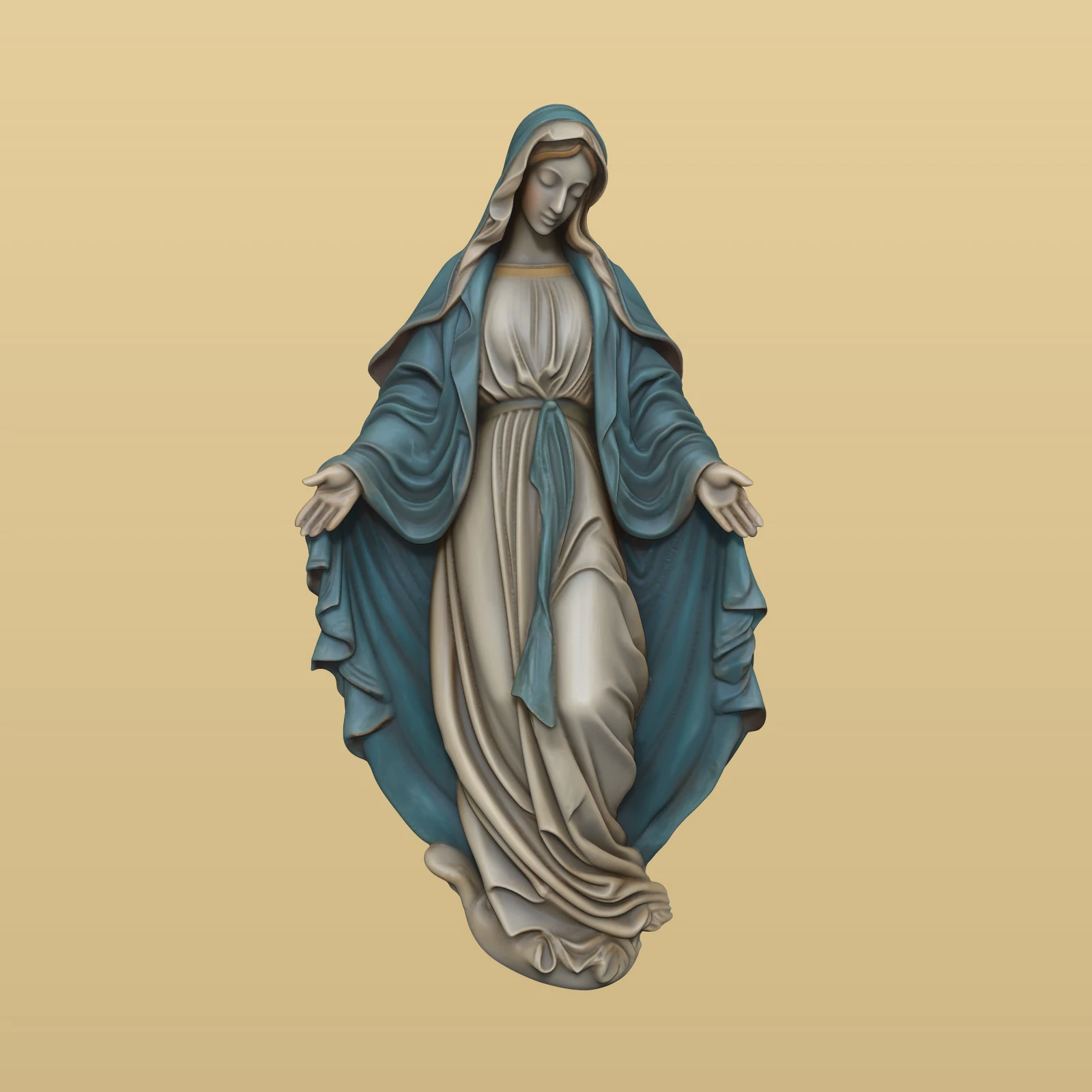 Wall ornament Virgin of the Miraculous Medal 3D print model 3D Print Model .c4d .max .obj .3ds .fbx .stl .blend 