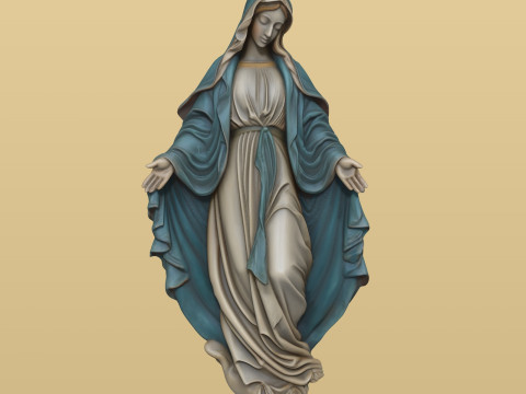 Wall ornament Virgin of the Miraculous Medal 3D print model Modelo de Impressão 3D