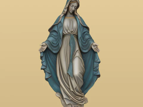 Ornamen dinding model cetak 3D Perawan Medali Ajaib Model Cetak 3D