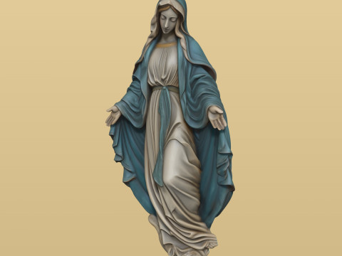 Wall ornament Virgin of the Miraculous Medal 3D print model 3D Baskı Modeli