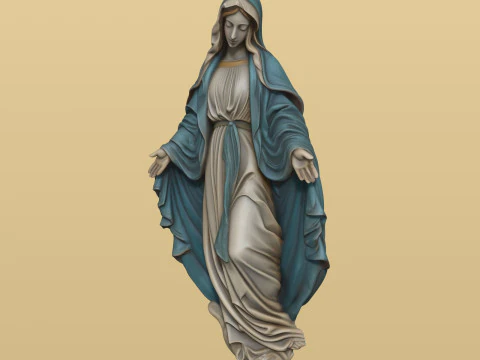 Wall ornament Virgin of the Miraculous Medal 3D print model 3D Print Model