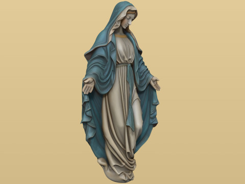 Wall ornament Virgin of the Miraculous Medal 3D print model 3D Baskı Modeli