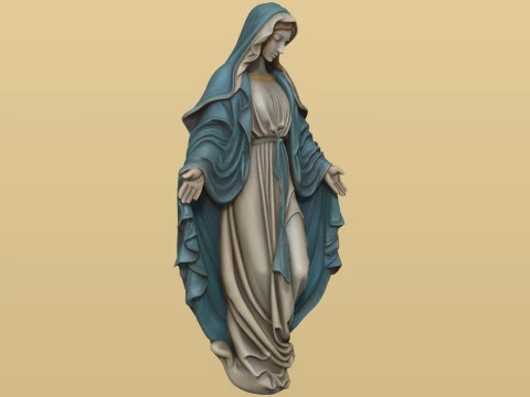 Wall ornament Virgin of the Miraculous Medal 3D print model 3D Print Model
