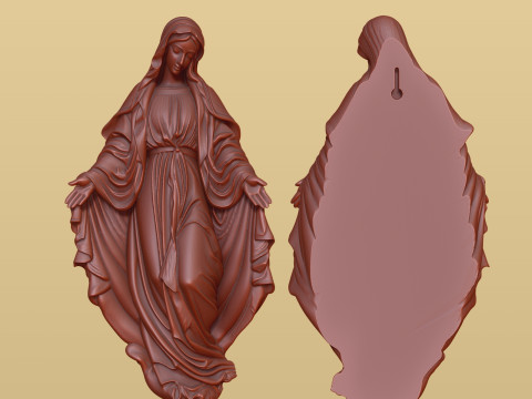 Wall ornament Virgin of the Miraculous Medal 3D print model 3D Baskı Modeli