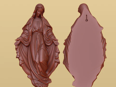Wall ornament Virgin of the Miraculous Medal 3D print model 3D Print Model