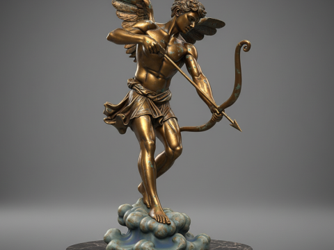 Statue of Eros is the Greek god of love Modèles 3D en vedette